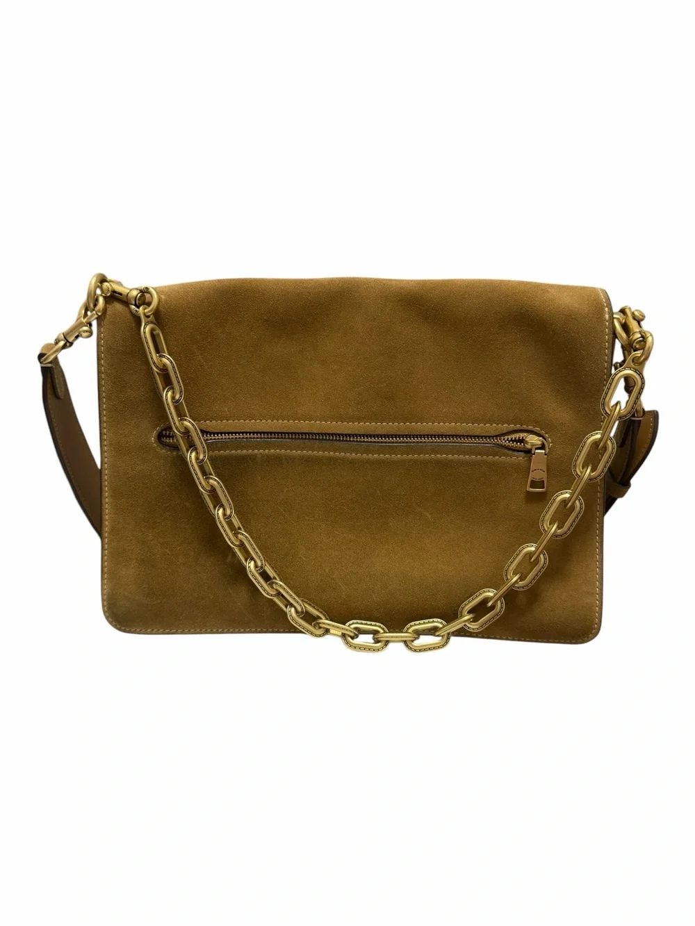 Coach Solid Brown Suede Handbag